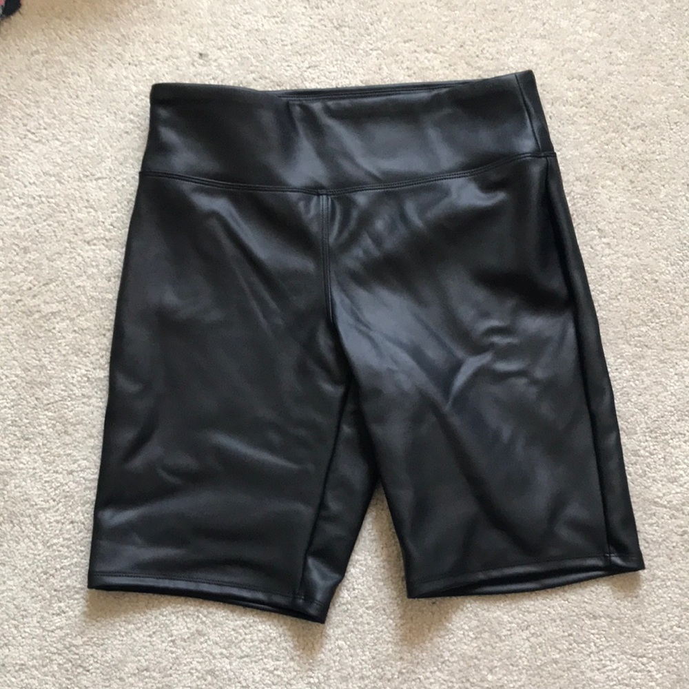 Express Faux Leather Biker Shorts